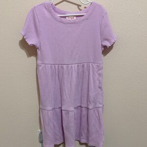 Cat & Jack Soft Lilac Tiered Ribbed Girls' Dress